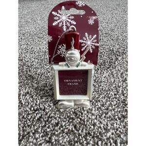 NWT Vintage Christmas Tree Ornament Silver Metal Toy Soldier 3.5” Picture Frame